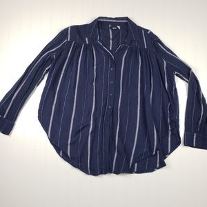 BDG Urban Outfitters button up slouchy navy top